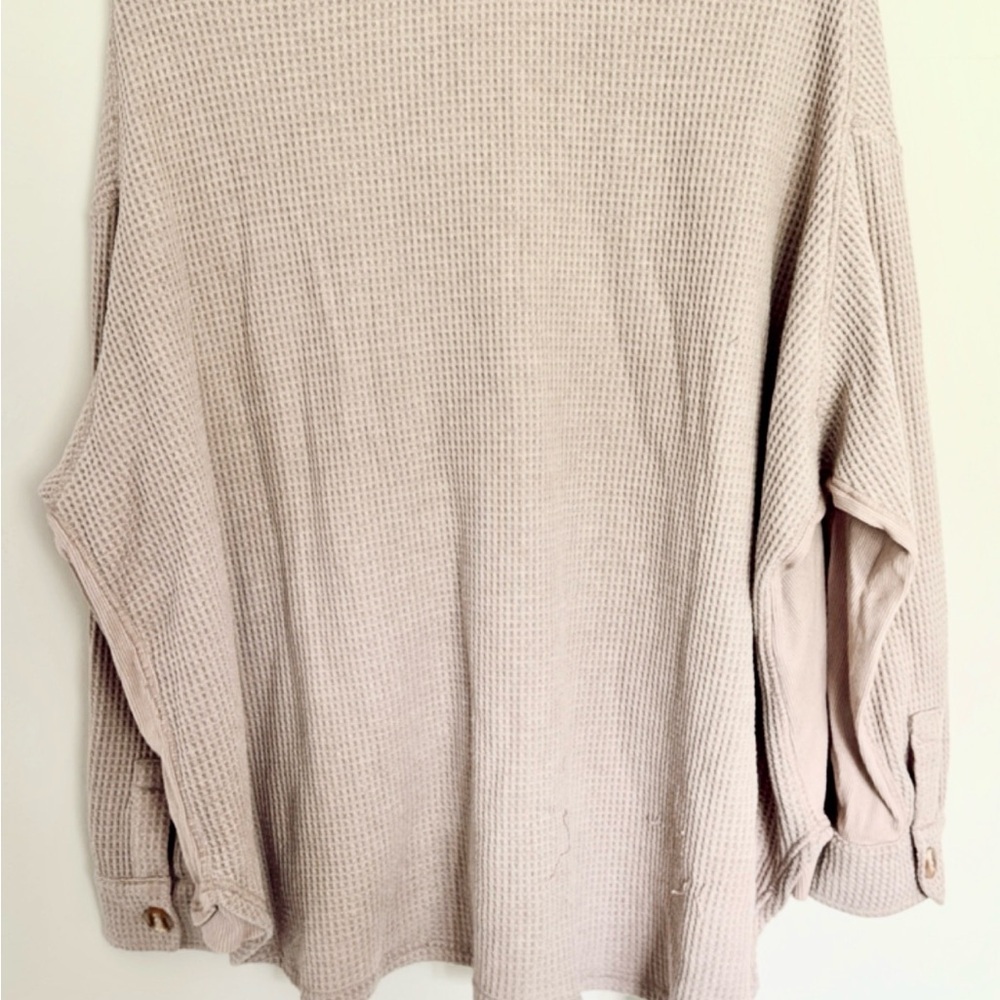 By Together Mauve Waffle Knit Shacket - Picture 2 of 7